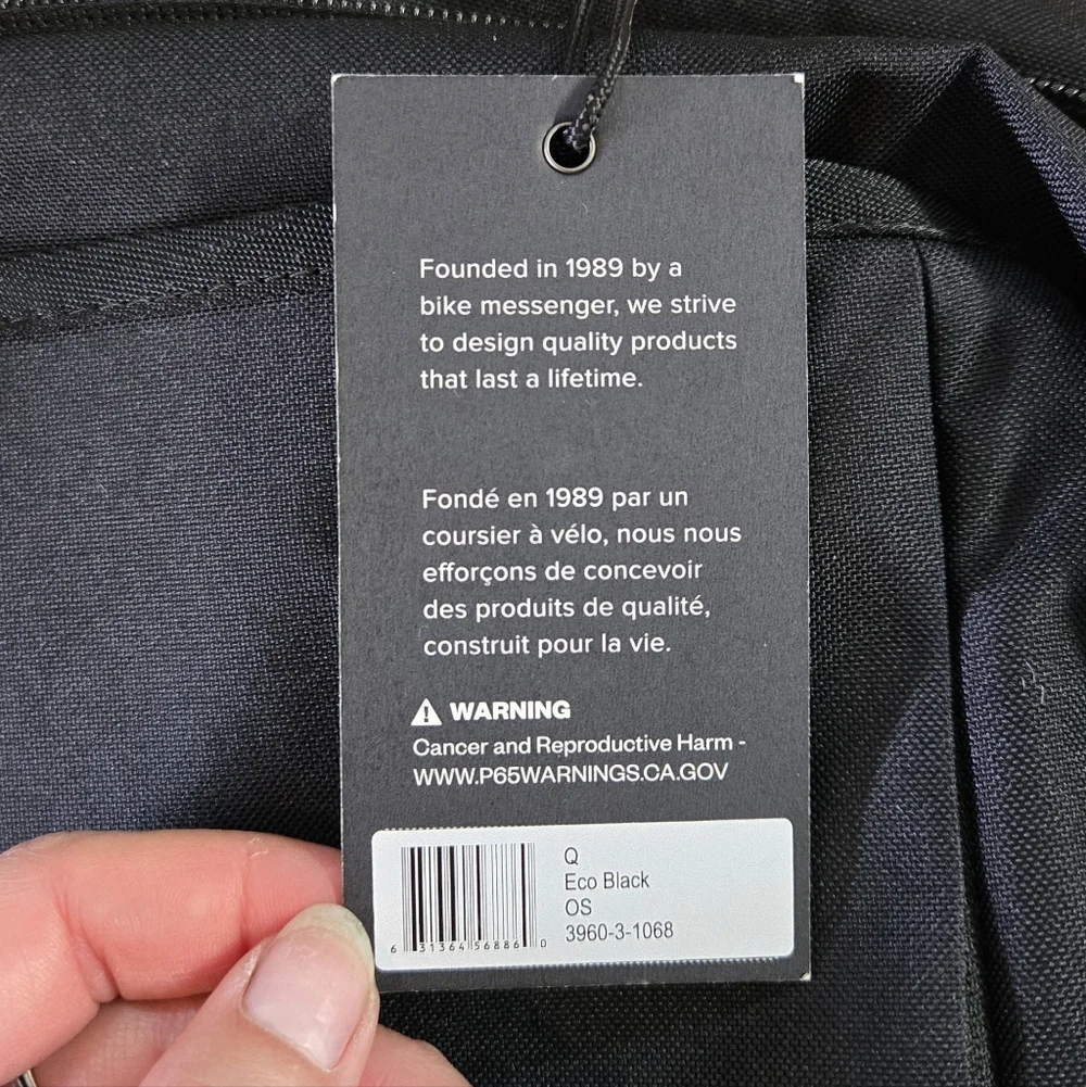 NWT Timbuk2 Q 2.0 Backpack In Eco Black